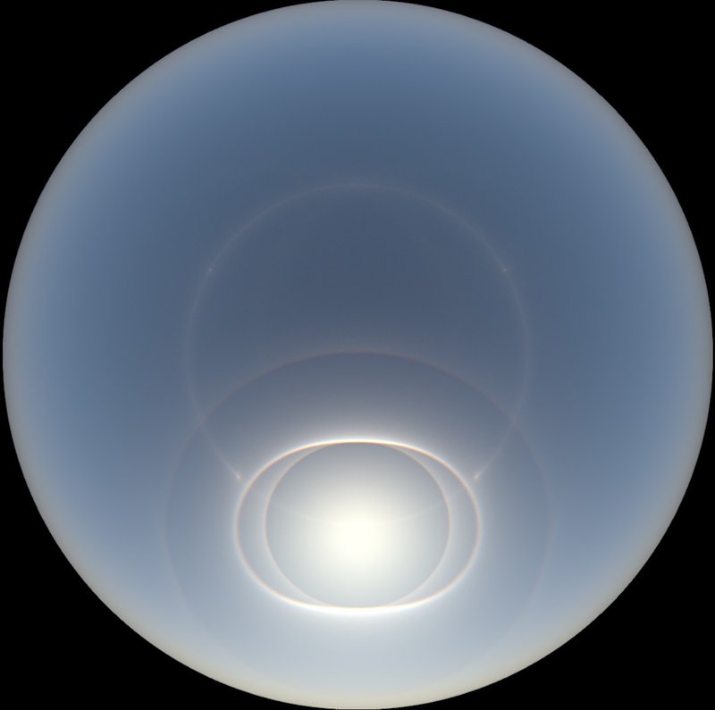 All-sky image simulated with HaloRay