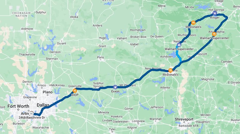Route driven during eclipse day Map showing where we drove during eclipse day
