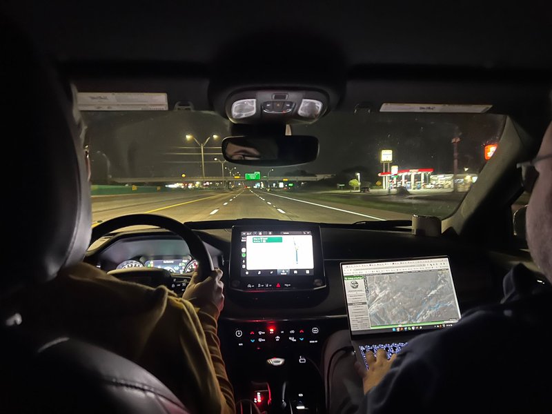 Driving out of Dallas. Photo by Jari Saukkonen. Our group driving in the car