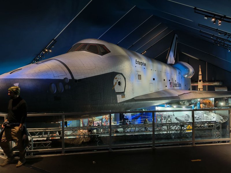 Space Shuttle Enterprise in the Intrepid Museum. Space shuttle Enterprise