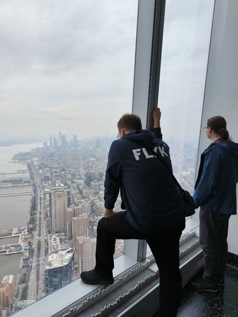 Our group in the One World Trade Center Observatory. Our group looking at the view from One World Trade Center